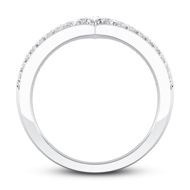 Diamond Enhancer Band 3/4 ct tw Round-cut White Gold Plated