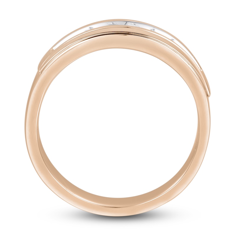 Men's Diamond Wedding Band 1/4 ct tw Round-cut Rose Gold Plated