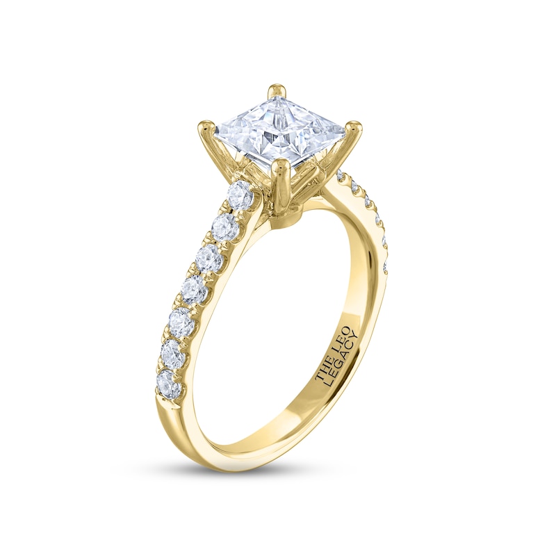 THE LEO Legacy Lab-Created Diamond Princess-Cut Engagement Ring 1-7/8 ct tw Yellow Gold Plated