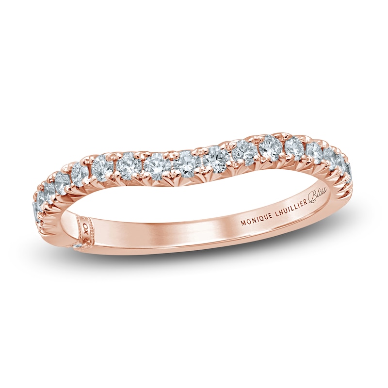 Monique Lhuillier Bliss Diamond Contour Wedding Band 1/3 ct tw Round-cut Rose Gold Plated