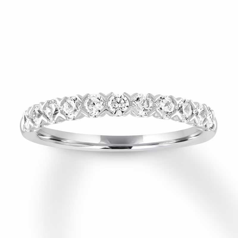 Diamond Anniversary Band 1/2 ct tw Round-cut 10K White Gold