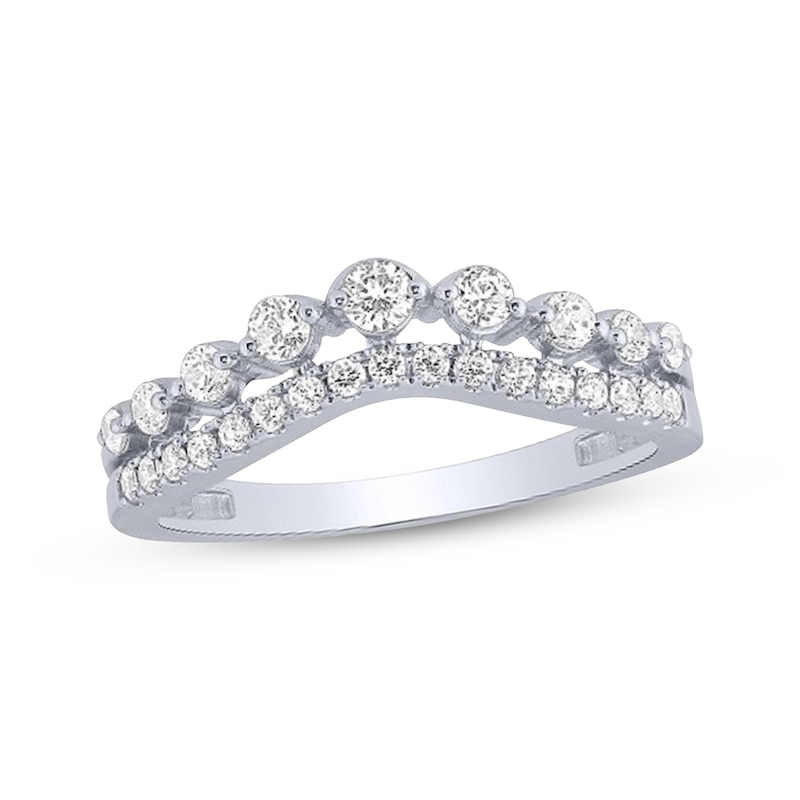 Diamond Contour Ring 1/2 ct tw Round-cut White Gold Plated