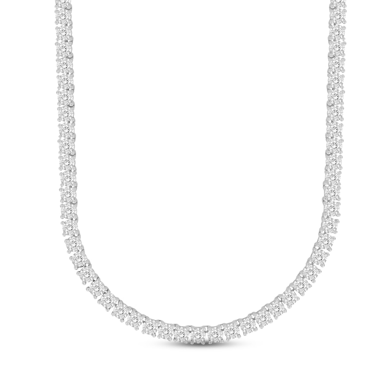 Men's Diamond Tennis Necklace 3 ct tw Round-cut White Gold Plated 20"