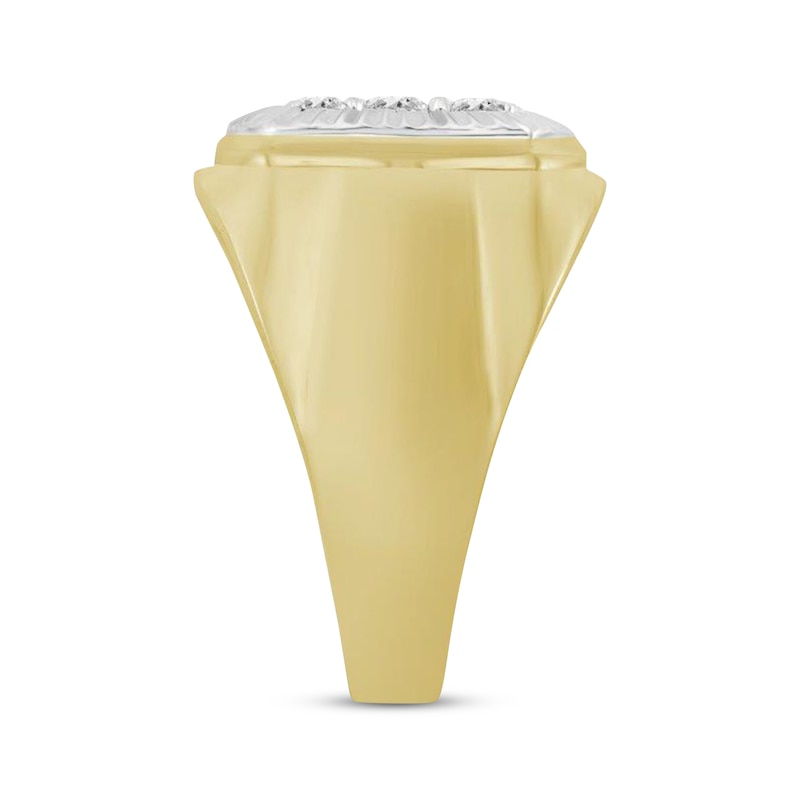 Men's Diamond Ring 1/2 ct tw Round-cut Two-Tone Gold Plated