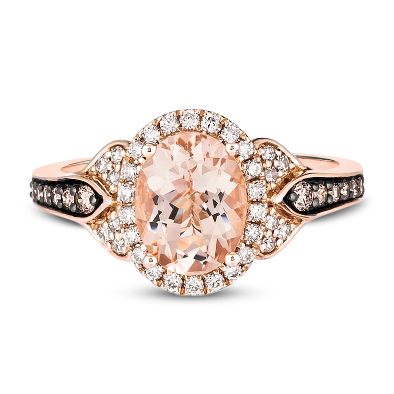 Le Vian Morganite Ring 1/3 ct tw Diamonds Strawberry Gold Plated