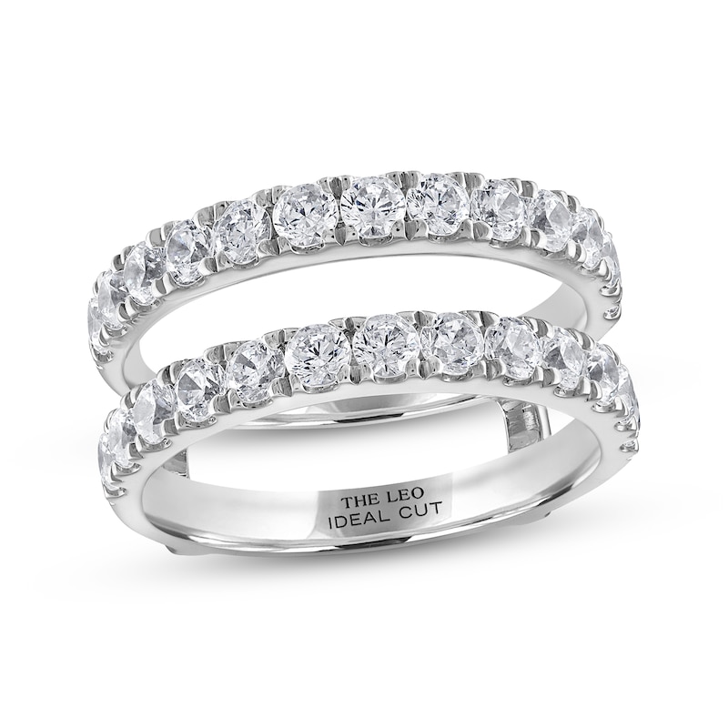 THE LEO Ideal Cut Round-Cut Diamond Enhancer Ring 1-1/2 ct tw White Gold Plated