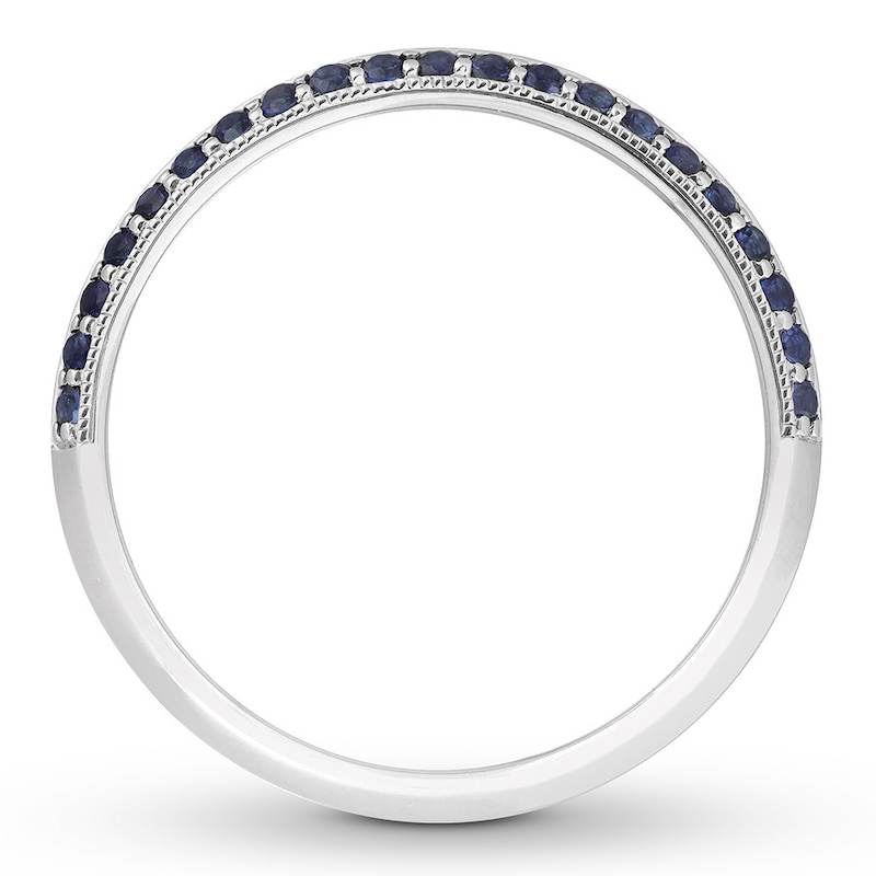 Neil Lane Men's Natural Sapphire Wedding Band White Gold Plated