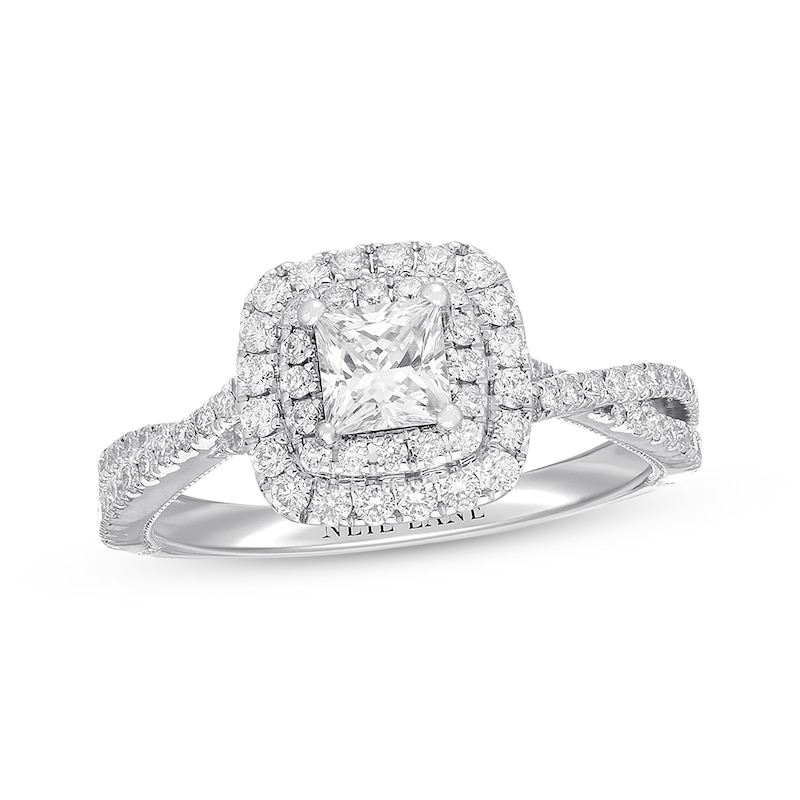 Neil Lane Diamond Engagement Ring 1 ct tw Princess & Round-cut White Gold Plated - Size 4