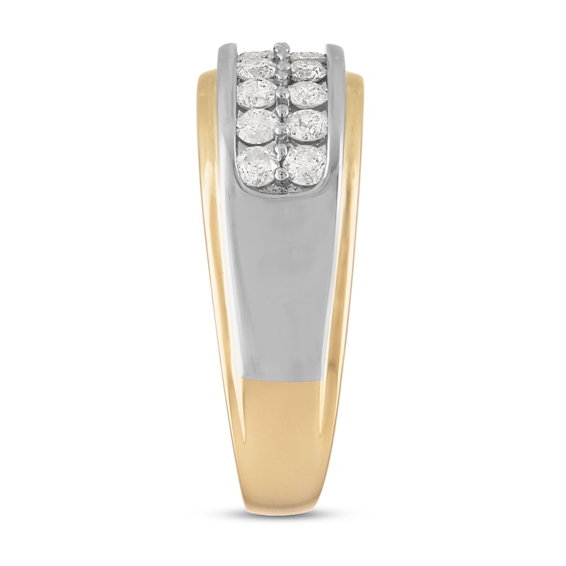 Men's Diamond Wedding Band 3/4 ct tw Round-cut Two-Tone Gold Plated