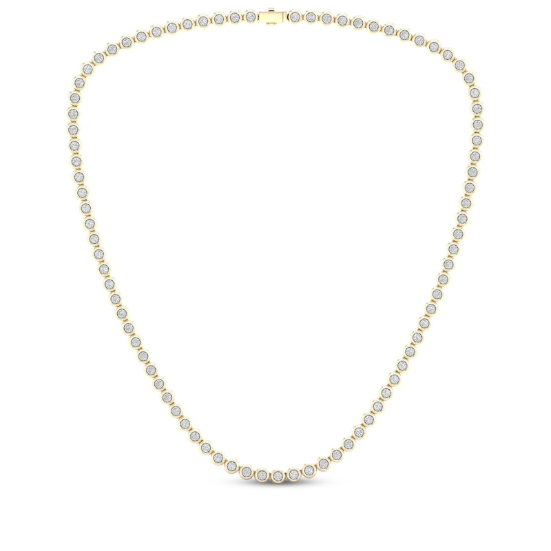 Men's Diamond Tennis Necklace 2-7/8 ct tw Yellow Gold Plated 20"