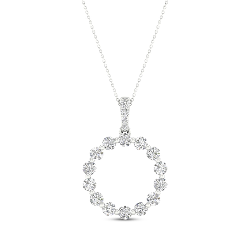 Lab-Created Diamonds by Circle Necklace 1 ct tw White Gold Plated 18”