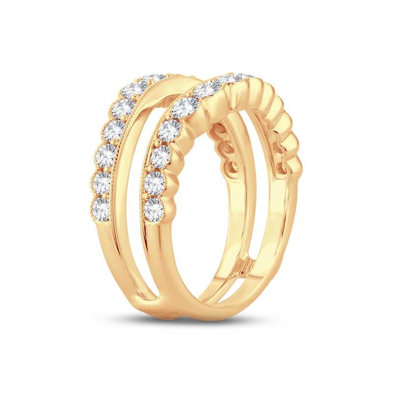 Diamond Enhancer Ring 1-1/4 ct tw Round-cut Yellow Gold Plated