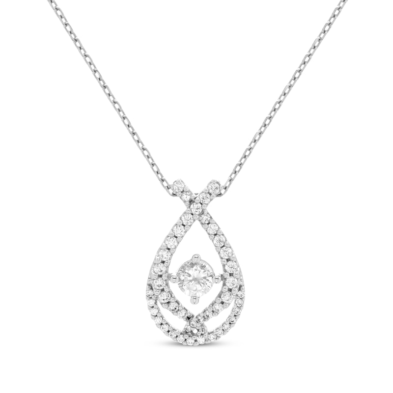 Love Entwined Diamond Necklace 1/3 ct tw White Gold Plated 18"