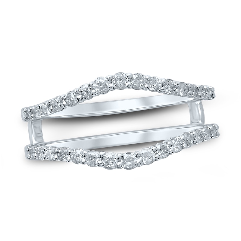 Diamond Enhancer Ring 1/2 ct tw Round-cut White Gold Plated