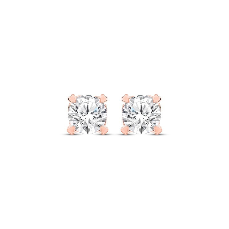 Diamond Earrings 1/2 ct tw Round-cut Rose Gold Plated