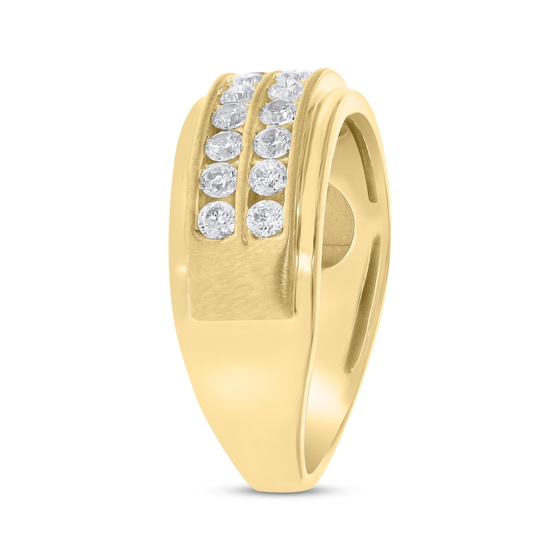 Men's Diamond Wedding Band 1 ct tw Yellow Gold Plated