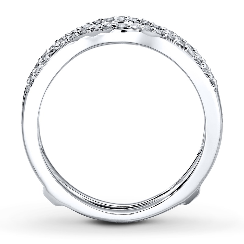Diamond Enhancer Ring 1/4 ct tw Round-cut White Gold Plated