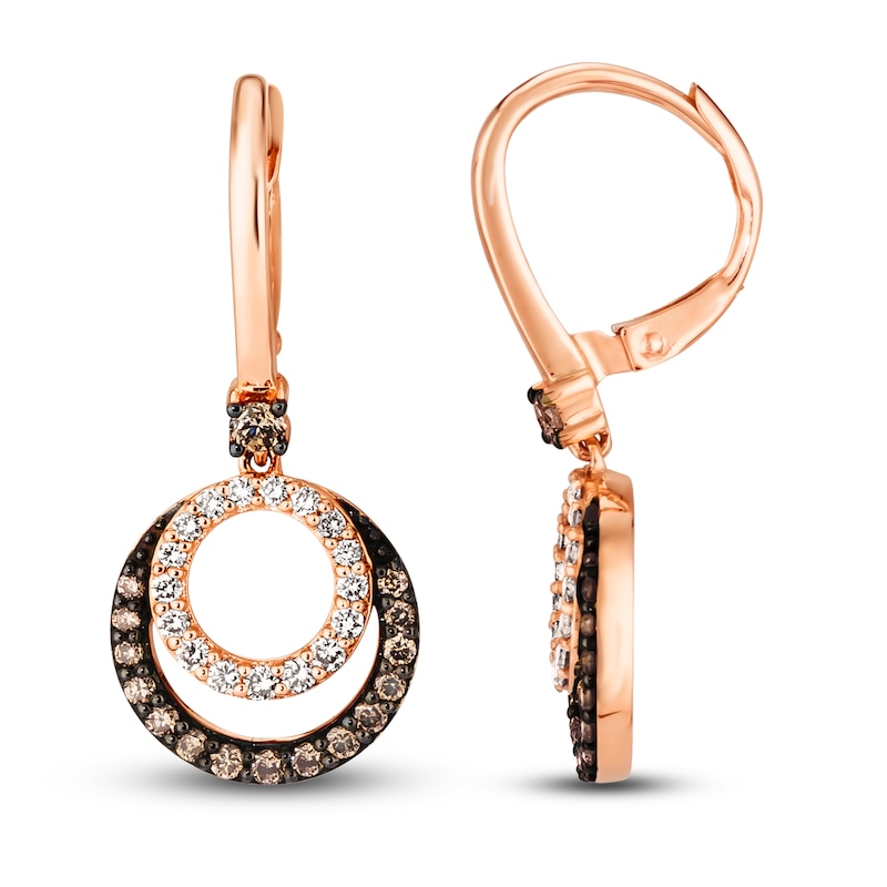 Le Vian Diamond Dangle Earrings 3/4 ct tw Diamonds Strawberry Gold Plated