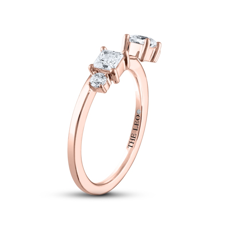 THE LEO Diamond Enhancer Ring 3/4 ct tw Princess & Round-cut Rose Gold Plated