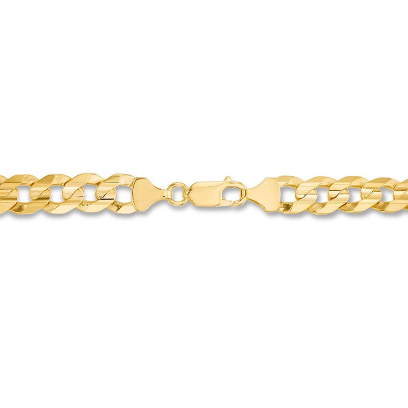 Cuban Curb Chain Necklace Yellow Gold Plated 22"