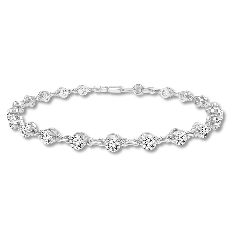 Diamond Bracelet 3 ct tw Round-cut White Gold Plated 7" Length