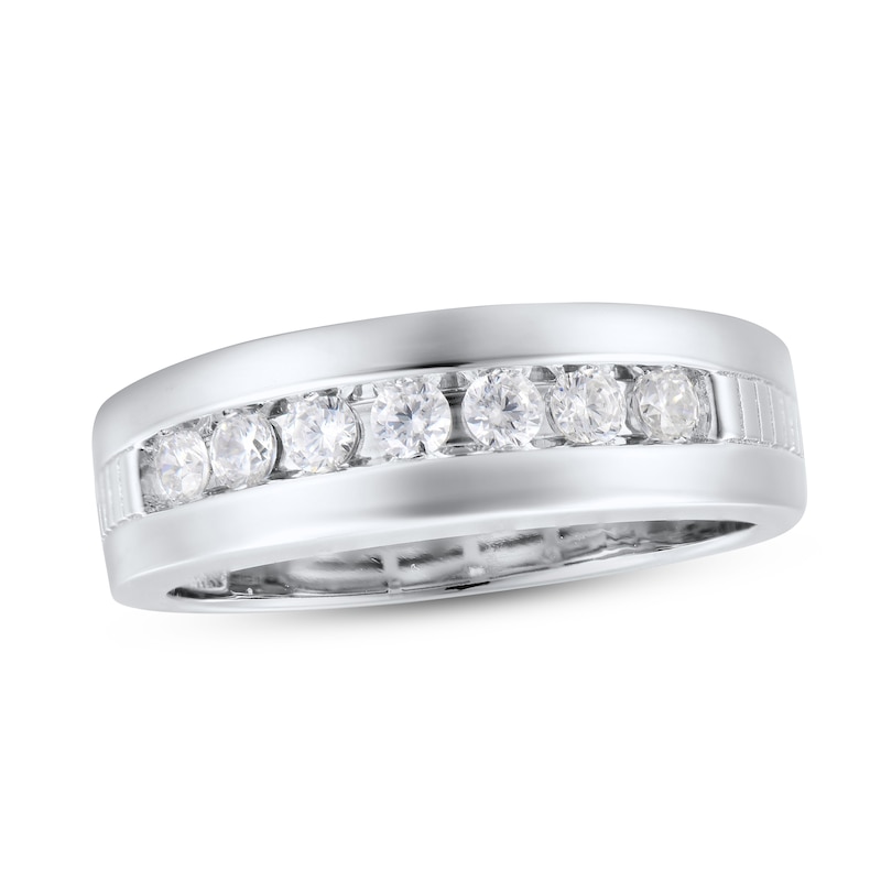 Men's Diamond Wedding Band 1/2 ct tw Round-cut White Gold Plated