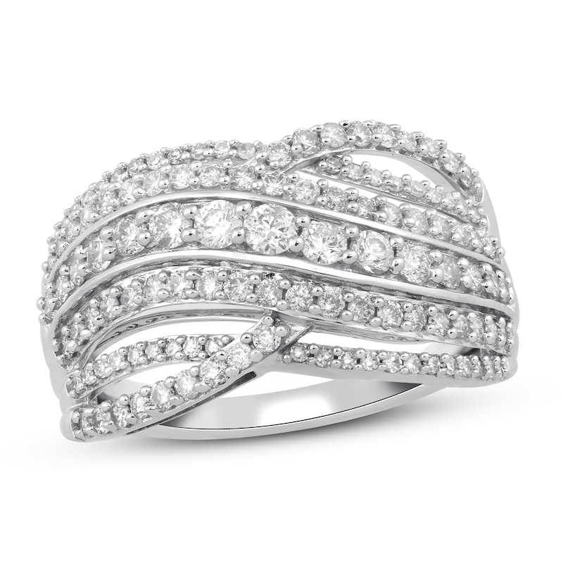 Diamond Ring 1 ct tw Round-cut White Gold Plated