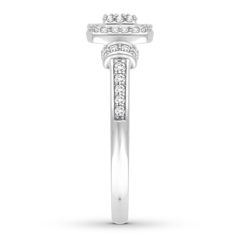 Diamond Engagement Ring 1/3 ct tw Round-cut White Gold Plated