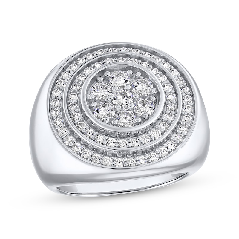Men's Lab-Created Diamonds by Ring 2 ct tw Round-cut White Gold Plated