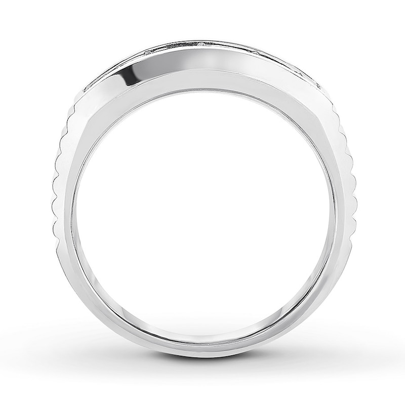Men's Diamond Wedding Band 1 ct tw Round-cut White Gold Plated