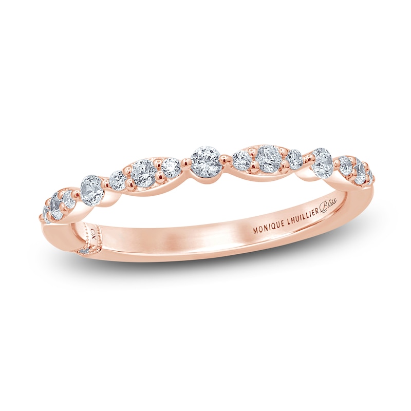 Monique Lhuillier Bliss Diamond Wedding Band 1/4 ct tw Round-cut Rose Gold Plated