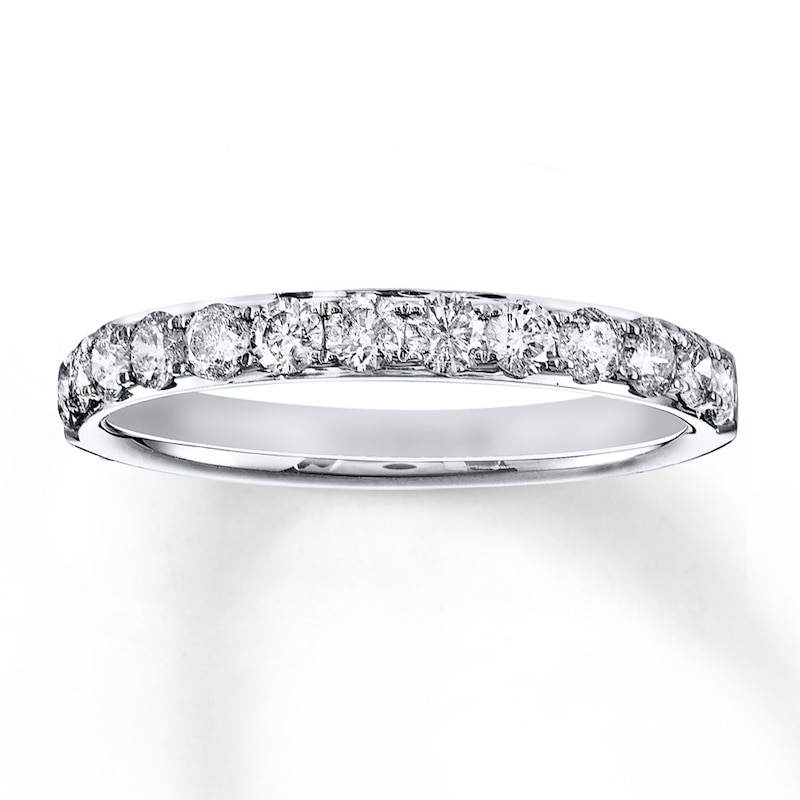 Diamond Anniversary Ring 3/4 ct tw Round-cut White Gold Plated
