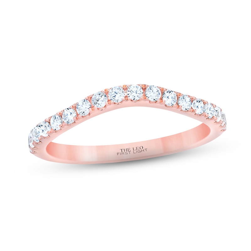 THE LEO First Light Diamond Wedding Band 1/3 ct tw Rose Gold Plated