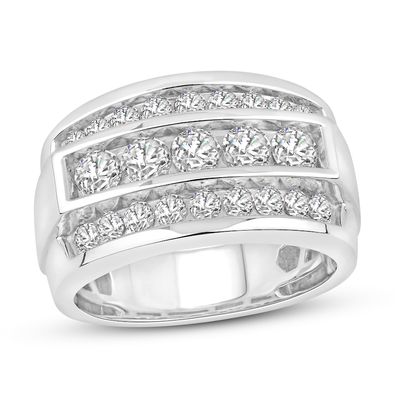 Men's Diamond Wedding Band 2 ct tw White Gold Plated