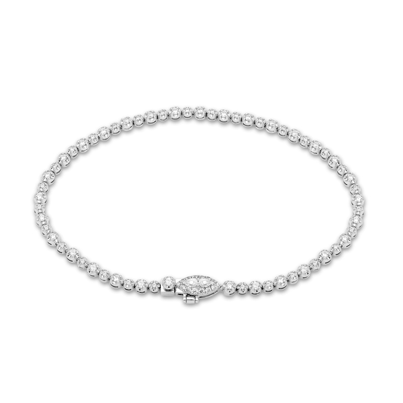 Forever Connected Diamond Bracelet 1 ct tw Round-Cut White Gold Plated 7.25"