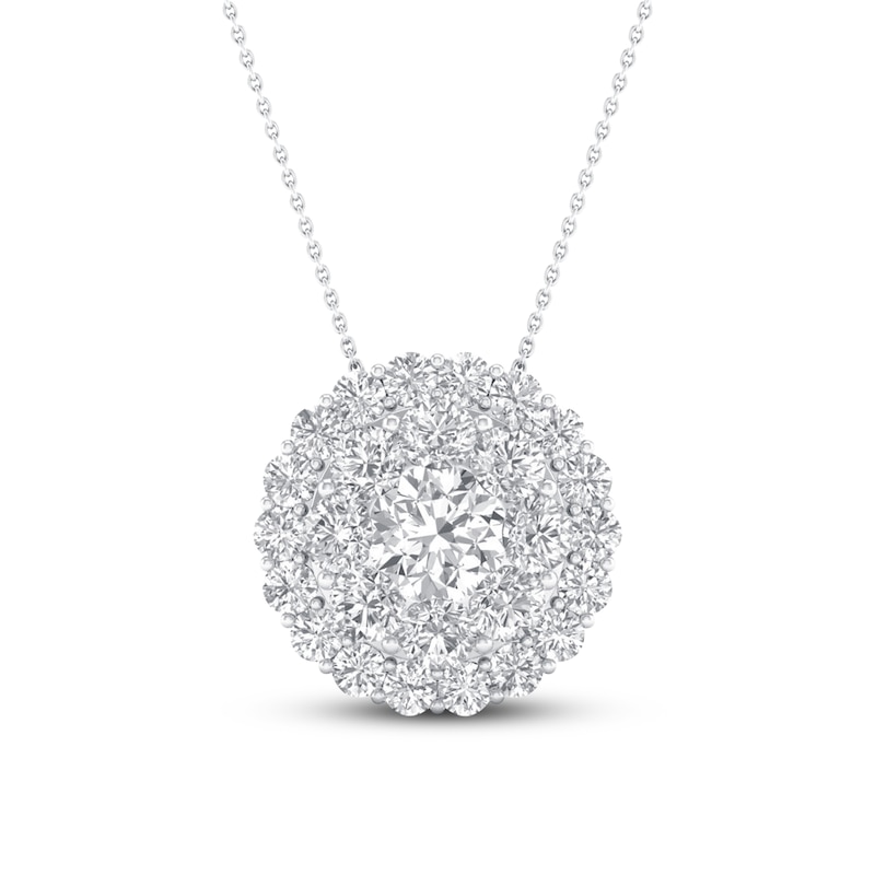 Lab-Created Diamonds by Necklace 1-1/4 ct tw White Gold Plated 18"