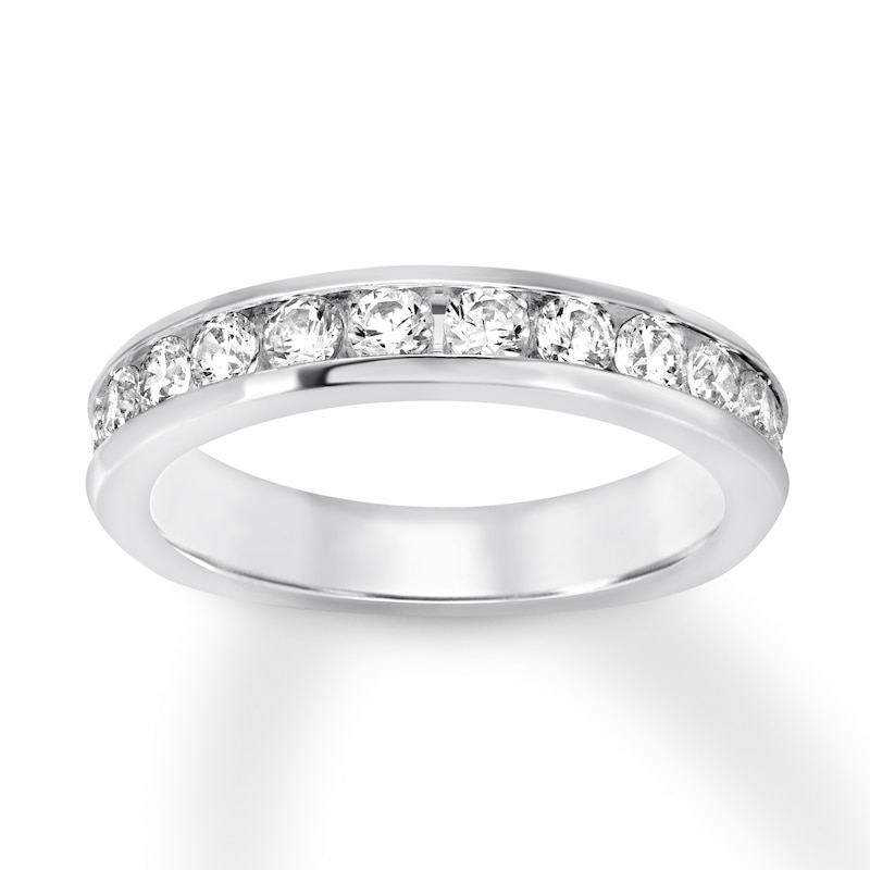 Diamond Anniversary Band 1 ct tw Round-cut White Gold Plated