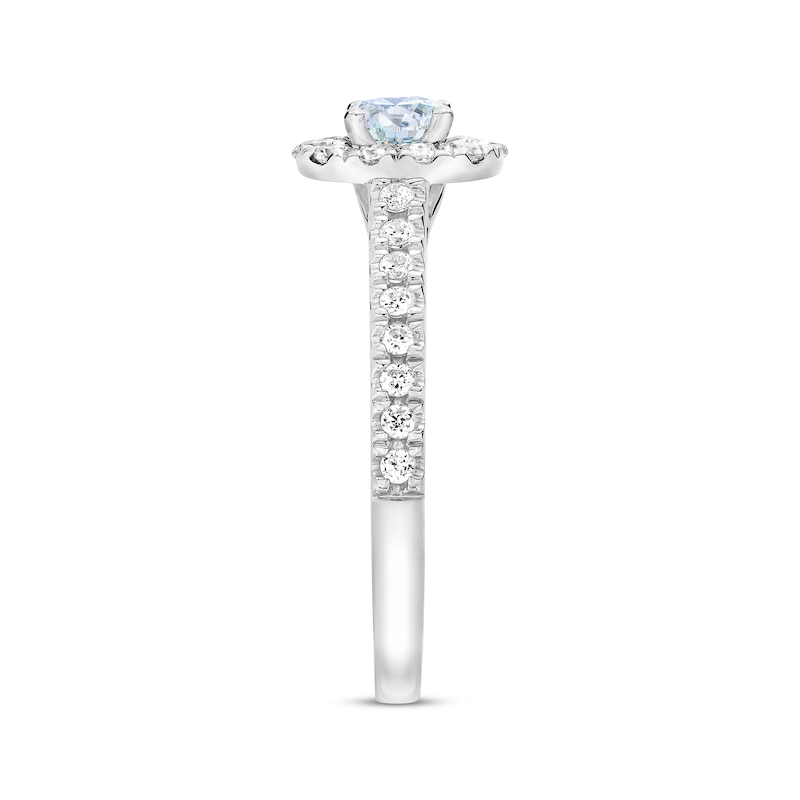 THE LEO First Light Diamond Engagement Ring 1-1/4 ct tw Round-cut White Gold Plated