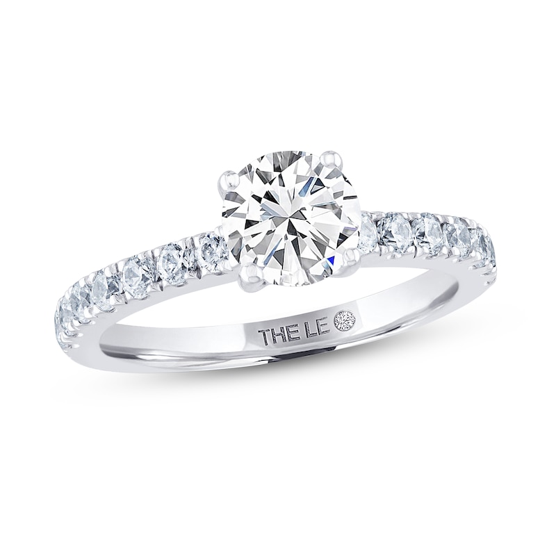 THE LEO Diamond Engagement Ring 1-3/8 ct tw Round-cut White Gold Plated