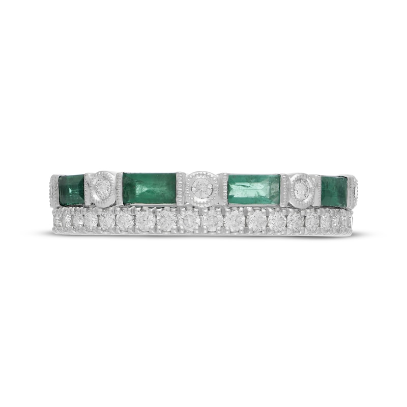 Neil Lane Emerald Anniversary Ring 3/8 ct tw Diamonds White Gold Plated