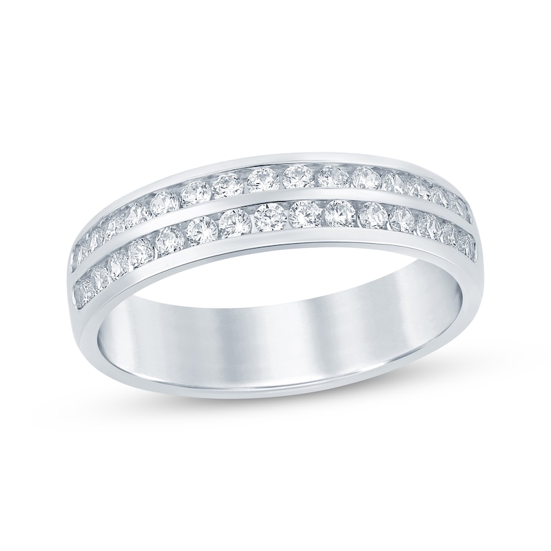 Round-Cut Diamond Anniversary Band 1/2 ct tw White Gold Plated