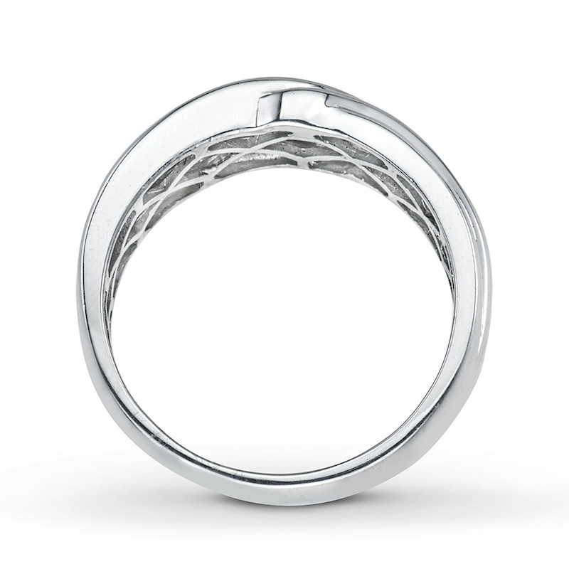 Men's Wedding Band 1/4 ct tw Diamonds White Gold Plated