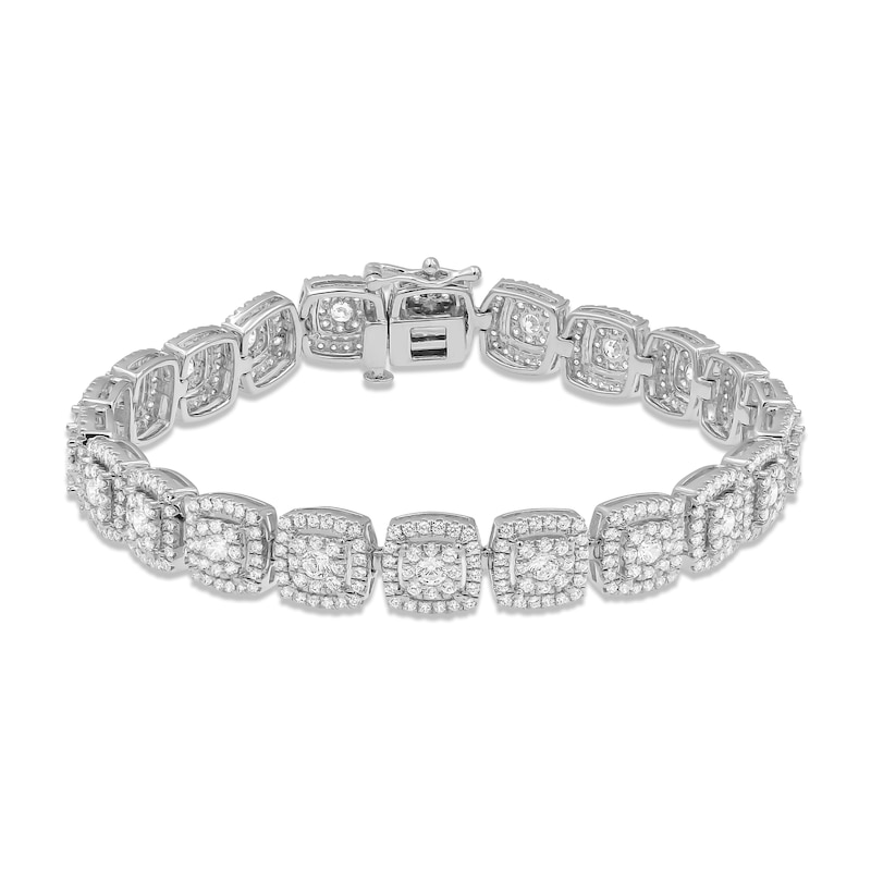 Lab-Created Diamonds by Cushion Link Bracelet 5 ct tw White Gold Plated 7"