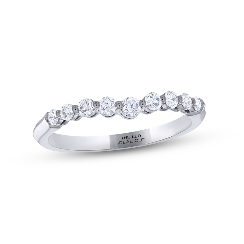 THE LEO Ideal Cut Diamond Wedding Band 1/3 ct tw Round-cut White Gold Plated