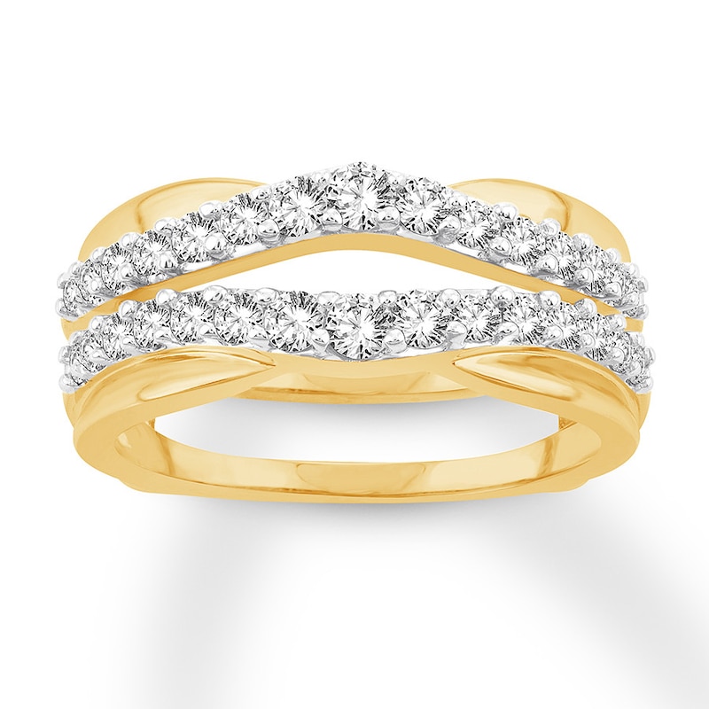 Diamond Enhancer Ring 3/4 ct tw Round-cut Yellow Gold Plated