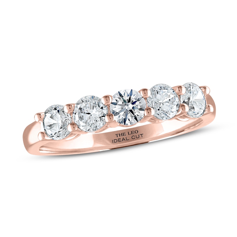 THE LEO Ideal Cut Diamond Anniversary Ring 1 ct tw Rose Gold Plated