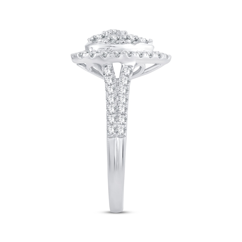 Diamond Engagement Ring 1 ct tw Round-cut White Gold Plated