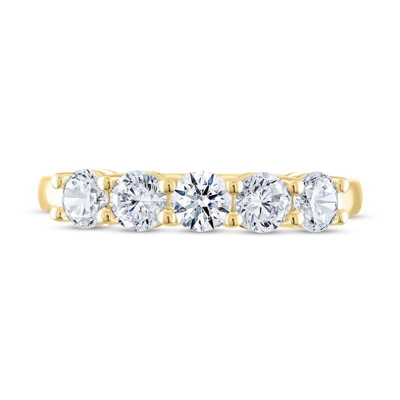 THE LEO Ideal Cut Diamond Anniversary Ring 1 ct tw Yellow Gold Plated