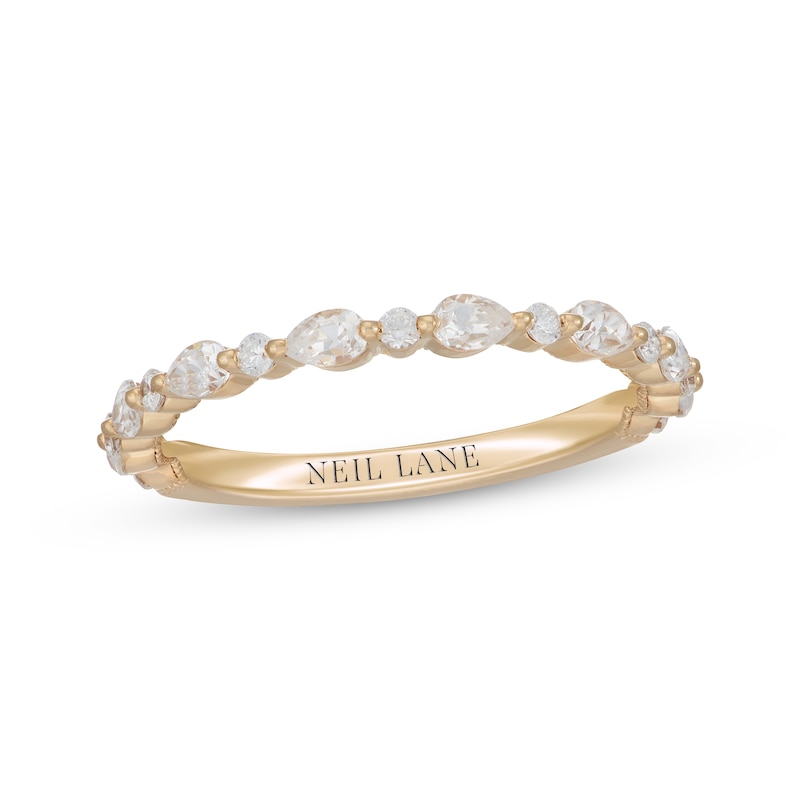 Neil Lane Premiere Pear-Shaped & Round-Cut Diamond Anniversary Band 5/8 ct tw Yellow Gold Plated