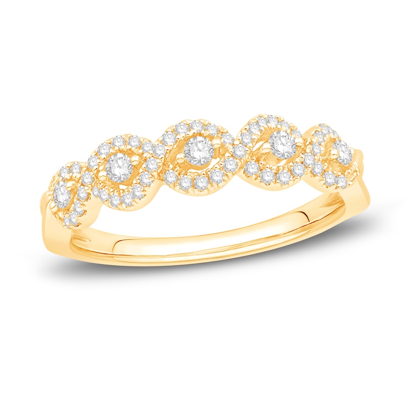Diamond Anniversary Band 1/3 ct tw Round-cut Yellow Gold Plated